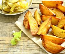 We bake hearty potatoes in a rustic style in the oven (3 simple recipes)